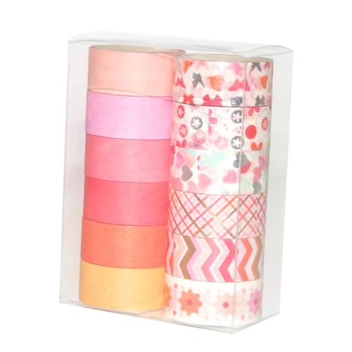 HOMSFOU 1 Satz Diy Scrapbook Klebeband Mit Goldprägung Rote Dekorative Papiertapes Für Scrapbooking Tagebuch Und Bastelprojekte Teiliges 12rollen von HOMSFOU