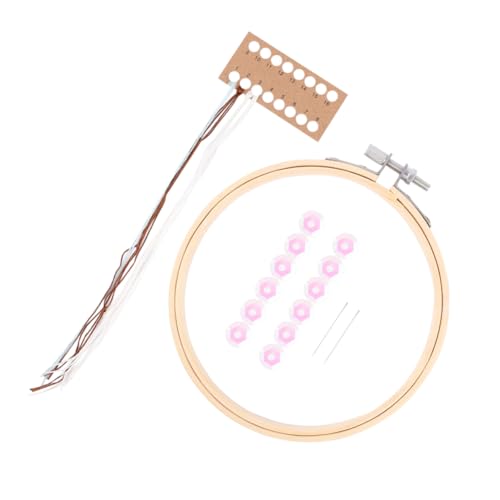 HOMSFOU 1 Satz Diy Stickerei Set Transparentes Organza Blumenmuster mit Stickrahmen für Kreative Handarbeiten für Anfänger und Fortgeschrittene Umfassendes Materialkit für Einzigartiges von HOMSFOU