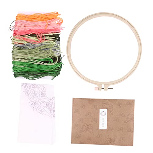 HOMSFOU 1 Satz Diy Stickerei Set für Anfänger Sommerliche Blumenmuster Basis Nadel und Bunten Fäden Kunsthandwerk für für Kreative Diy Projekte von HOMSFOU