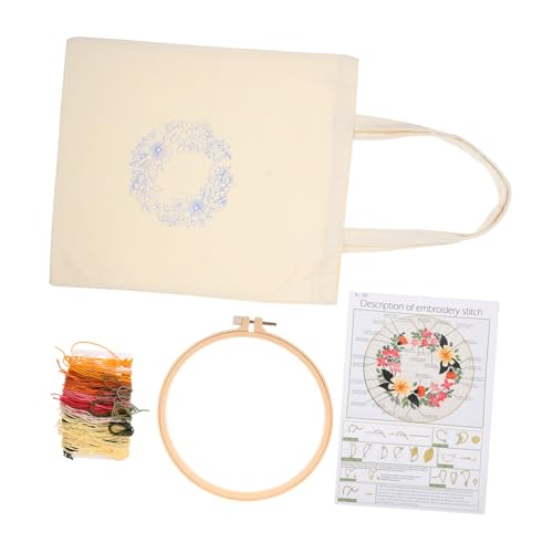 HOMSFOU 1 Satz Diy Stickerei für Anfänger Canvas Tragetasche Kreuzstich Kit für Gestaltung und Leicht und Tragbar für Handarbeiten von HOMSFOU