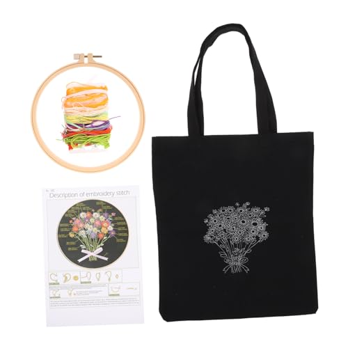HOMSFOU 1 Satz Diy Stickerei für Canvas Tasche Kreuzstich Kit für Anfänger Bastelset für Kreative Projekte und Handarbeit Sicher von HOMSFOU