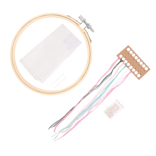 HOMSFOU 1 Satz Diy Stickset für Erwachsene Transparentes Organza Blumenmuster mit Stickrahmen Kreuzstich Kit für Anfänger und Fortgeschrittene Handarbeitsmaterial für Kreative Projekte von HOMSFOU