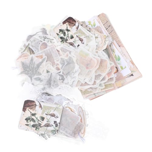 HOMSFOU 1 Satz Diy Vintage Decorative Papers Retro Scrapbook Sticker für Handbücher Tagebücher und Bastelprojekte für Diy Dekorationen und Personalisierte Scrapbooks von HOMSFOU