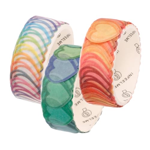 HOMSFOU 1 Satz Diy Washi Tape Für Scrapbooking Dekorative Klebebänder Für Projekte Wasserabweisend Und Leicht Für Notizbücher Und Bastelarbeiten 3rollen von HOMSFOU