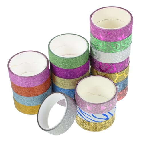 HOMSFOU 1 Satz Diy Washi Tape Glitzer Klebebänder Für Dekorieren Scrapbooking Journaling Und Bastelprojekte Vielseitiges Masking Tape Hochwertigem Washi Papier 30 Stück von HOMSFOU