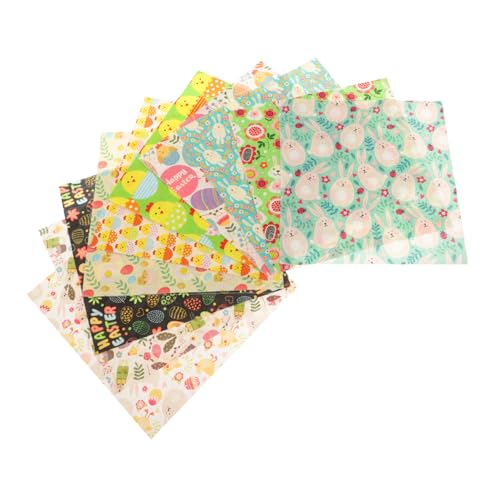 HOMSFOU 1 Satz Easter Dekorationsstoffe Baumwollstoff Für Diy Nähprojekte Vielseitige Patchworkstoffe Mit Österlichen Motiven Für Bastelarbeiten Und Dekorationen 10 Blatt von HOMSFOU