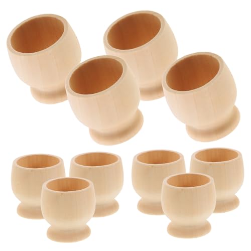 HOMSFOU 1 Satz Eierbecherhalter Aus Unbehandeltem Holz Farbige Eierbecherhalter Spielmarken Ostereier Party Dekoration Kinderbecher Bemalbarer Hase Individuelle Pastell 10 Stück von HOMSFOU