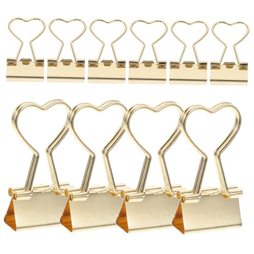 HOMSFOU 1 Satz Elliot-ordner Mini-bindeklammern Clips Büroklammern Papier Bindemittel Led Kleine Heftklammern Binder Büroklammern Heftklammern Metall Golden 10 Stück von HOMSFOU