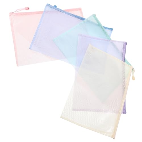 HOMSFOU 1 Satz Farbige Aufbewahrungstasche Dateiorganisator Papiertüte Mit Reißverschluss Dokumentieren Tragbare Tasche Für Büromaterial Dokument-organizer-tasche Taschen Mini Pvc 5 Stück von HOMSFOU