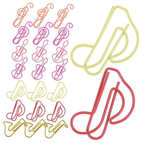 HOMSFOU 1 Satz Farbige Büroklammern Stil Büroklammern Formen Musikklammern Büroklammer Lesezeichen Musiknotenförmige Büroklammern Große Büroklammern Süße 60 Stück Zufällige Farbe von HOMSFOU