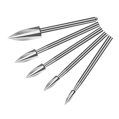 HOMSFOU 1 Satz Flachbohrer Für Die Holzbearbeitung Schnitzwerkzeuge Schnitzel-kit Zubehör Für Die Holzbearbeitung Selber Machen Drill -kit Bausatz Bohrhammer Weißer Stahl Silber 5 Stück von HOMSFOU