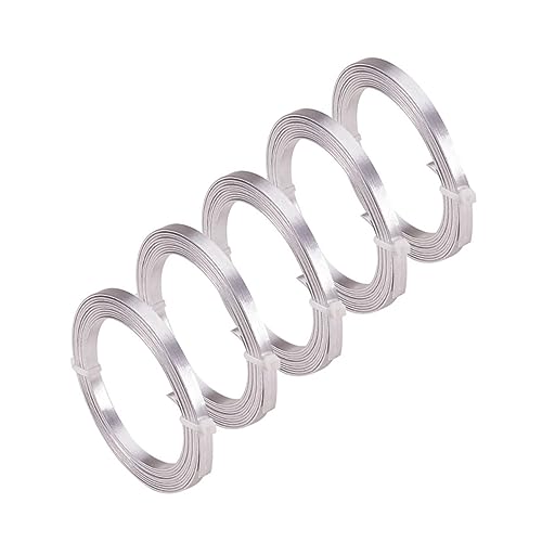HOMSFOU 1 Satz Flacher Aluminiumdraht Handgemachte Schmuckdraht Für Ohrringe Armbänder Und Bastelarbeiten Flexibles Und Langlebiges Zubehör Für Projekte 5roll von HOMSFOU