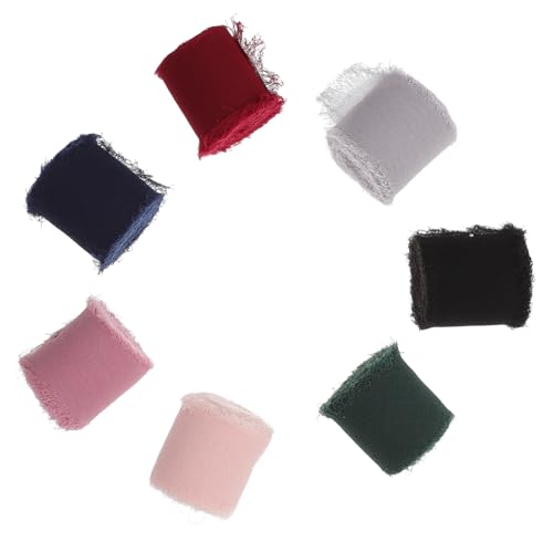 HOMSFOU 1 Satz Fransen Chiffonband Verschiedenen Farben Dekorative Bänder Für Blumensträuße Diy Projekte Geschenkverpackungen Und Hochzeitsdekoration Pro Rolle 7roll von HOMSFOU