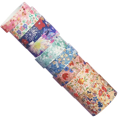 HOMSFOU 1 Satz Frischblumen Muster Washi Tape Dekoratives Scrapbooking Klebeband Für Diy Projekte Für Planer Journale Und Kreative Bastelarbeiten 9rollen von HOMSFOU