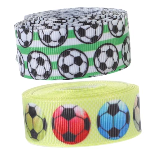 HOMSFOU 1 Satz Fußball Geschenkband Hochwertiges Ripsband Für Kreative Dekoration Geeignet Für Geschenkverpackungen Kuchendekoration Und Diy Projekte 2rollen von HOMSFOU