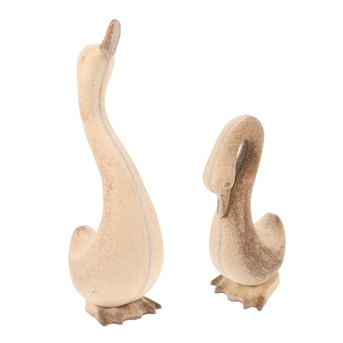 HOMSFOU 1 Satz Gans Ornament Diy Liefert Diy Zubehör Gänsestatue Diy -handwerk Holz 2 Stück von HOMSFOU
