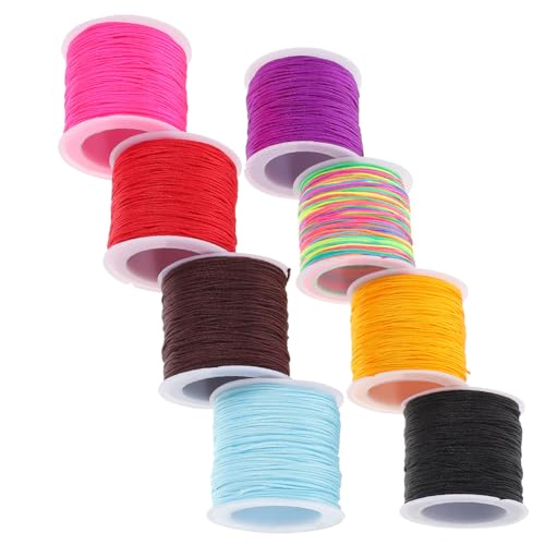 HOMSFOU 1 Satz Geflochtenes Seil Armband Schnur Armbandherstellung Faden Zum Basteln Strickzubehör Unterfaden Zum Sticken Dicker Faden Zum Häkeln Dicker Strickfaden Häkelgarn Nylon 8rollen von HOMSFOU