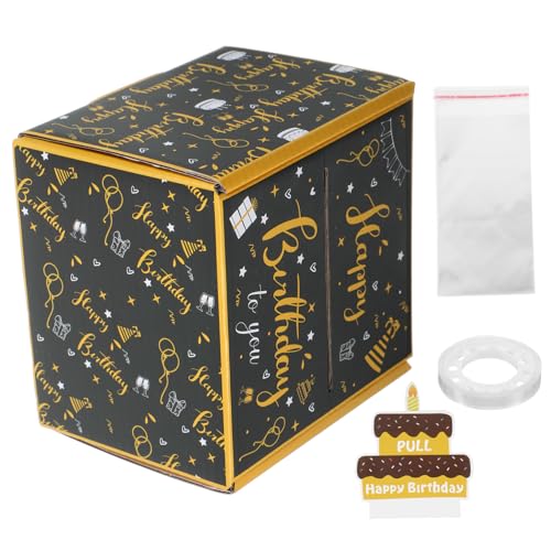 HOMSFOU 1 Satz -Geschenkbox Geburtstagsgeld herausziehen mit Gruß für Geldgeschenkboxen zum Ziehen Partyzubehör Geburtstagsgeschenk Partygeschenk Papier Schwarz HOMSFOU 1 Satz -Geschenkbox Geburtstagsgeld herausziehen mit Gruß für Geldgeschenkboxen zum Ziehen Partyzubehör Geburtstagsgeschenk Partygeschenk Papier Schwarz von HOMSFOU