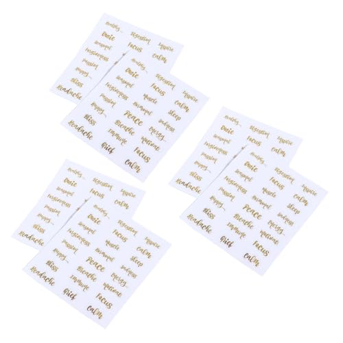 HOMSFOU 1 Satz Goldene Buchstaben Aufkleber Für Ätherische Öle Etiketten Für Flaschen Selbstklebend Zur Einfachen Beschriftung Und Dekoration Von Ölflaschen 6 Blätter von HOMSFOU