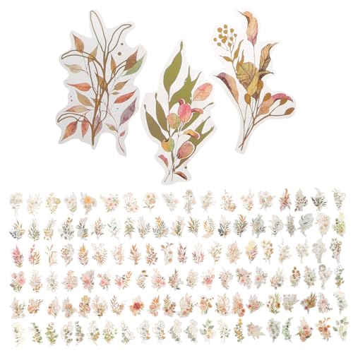 HOMSFOU 1 Satz Goldene Pflanzen Aufkleber Für Scrapbooking Dekorative Sticker Für Diy Kunsthandwerk Holografische Designs Für Journaling Fotoalben Und Bastelprojekte 240 Stück von HOMSFOU