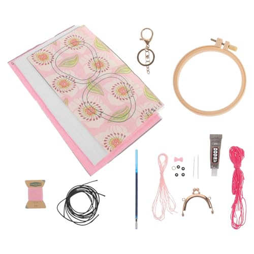 HOMSFOU 1 Satz Goldener Bag Materialbeutel Stickset für Anfänger Stickerei-Starter-Kit handgemachtes Stickwerkzeug von HOMSFOU