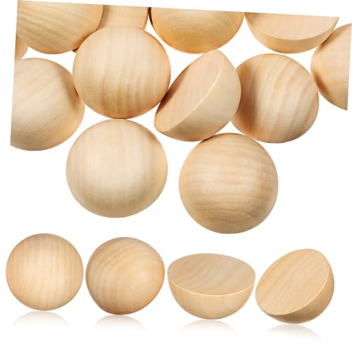 HOMSFOU 1 Satz Halb Holz Kugeln Unlackierte Holzperlen Für Basteln Diy Projekte Glatte Oberfläche Zum Dekorieren Und Gestalten Von Schmuck Elementen 40 Stück HOMSFOU 1 Satz Halb Holz Kugeln Unlackierte Holzperlen Für Basteln Diy Projekte Glatte Oberfläche Zum Dekorieren Und Gestalten Von Schmuck Elementen 40 Stück von HOMSFOU