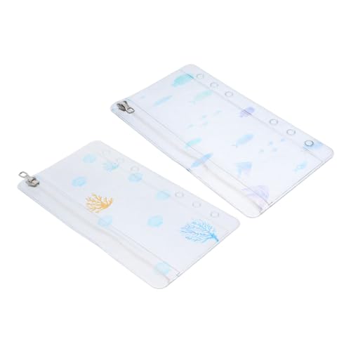 HOMSFOU 1 Satz Handbuch Des Ocean Series Manual Book Accessoires Tasche Beutel Notizbuch Reißverschluss-ordner Pvc 2 Stück von HOMSFOU