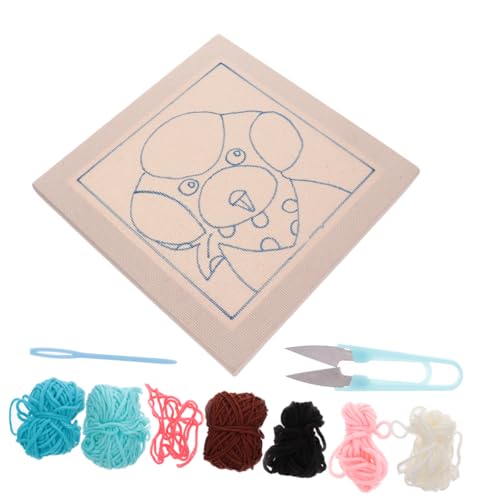 HOMSFOU 1 Satz Handgemachtes Stickmaterialset für Diy Projekte Einzigartige Zubehörteile für Handwerksarbeiten für Dekorationszwecke ohne Stanznadel und Dreibein Hundemuster von HOMSFOU
