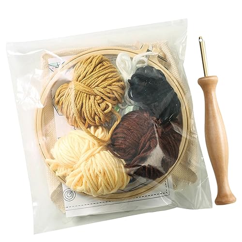 HOMSFOU 1 Satz Handmade Stanznadel Stickerei Set mit Löwenmuster Diy Materialien für Kreative Handwerksprojekte Stanznadel und Buntem Garn für Dekoration und Geschenkideen von HOMSFOU