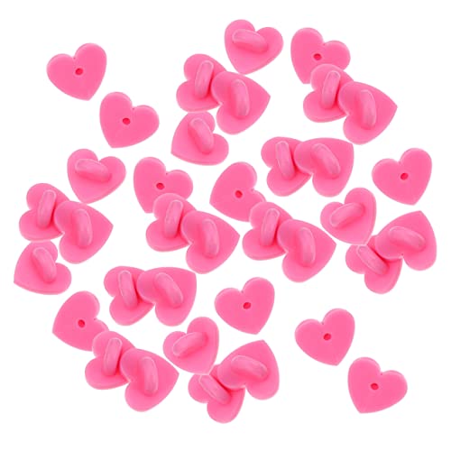 HOMSFOU 1 Satz Herzförmige Nadelrückseiten Für Broschen Pinke Pin Backs Für Diy Bastelbedarf Als Ersatz Für Abzeichen Und Namensschilder 200 Stück von HOMSFOU