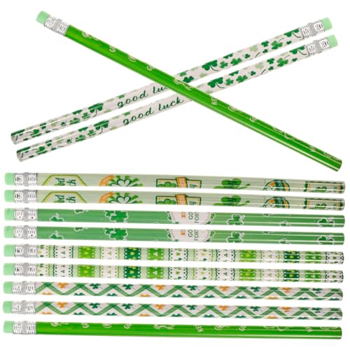 HOMSFOU 1 Satz Holzbleistifte Mit Lustigem Patrick's Day Design Skizzenstifte Mit Radiergummi Für Kreative Feiern Für Schule Und Bastelprojekte 12 Stück HOMSFOU 1 Satz Holzbleistifte Mit Lustigem Patrick's Day Design Skizzenstifte Mit Radiergummi Für Kreative Feiern Für Schule Und Bastelprojekte 12 Stück von HOMSFOU