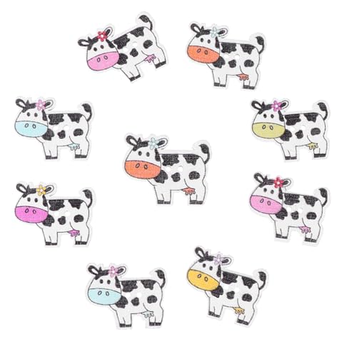 HOMSFOU 1 Satz Holzknöpfe Nähen Tasten Kühe Knöpfe Zum Handwerk Scrapbooking Schuhabtropfschale Kuh Geformt Tier-cartoon-schaltflächen Kuhknöpfe Kuh-taste Hölzern 100 Stück von HOMSFOU