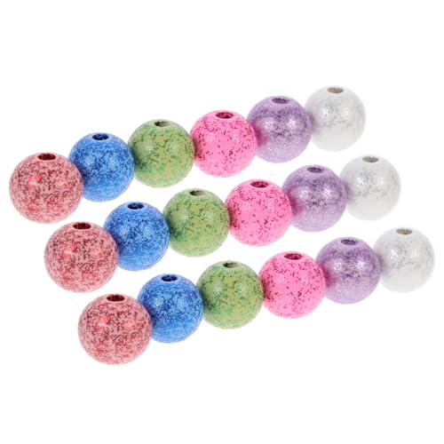 HOMSFOU 1 Satz Holzperlen Für Diy Schmuck Bastelbedarf Gemischte Farben Holzperlen Für Armbänder Ketten Und Dekorationen 60 Stück von HOMSFOU