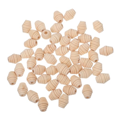 HOMSFOU 1 Satz Holzperlen Für Diy Schmuck Ovaler Holzperlen Mix Bastelzubehör Für Armbänder Und Kreative Projekte Hochwertige Natürliche Mit Durchgangsloch Für Einfaches Auffädeln 50 Stück von HOMSFOU