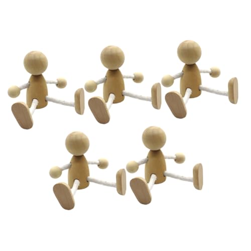 HOMSFOU 1 Satz Holzpuppen Zum Basteln DIY Holzfiguren Blanko Holzpuppen Für Kreative Spielzeuge Für Dekoration Und Malen Robust Und Langlebig 6 Stück von HOMSFOU