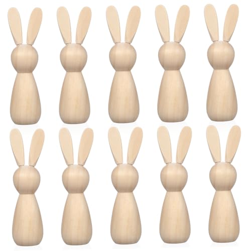 HOMSFOU 1 Satz Kaninchen Steckpuppen Unvollendet Hasen Leerzeichen Kaninchenspielzeug Unbemalte Holzfiguren Holzdekoration Hase Tierpuppe Aus Holz Hölzern Beige 10 Stück HOMSFOU 1 Satz Kaninchen Steckpuppen Unvollendet Hasen Leerzeichen Kaninchenspielzeug Unbemalte Holzfiguren Holzdekoration Hase Tierpuppe Aus Holz Hölzern Beige 10 Stück von HOMSFOU