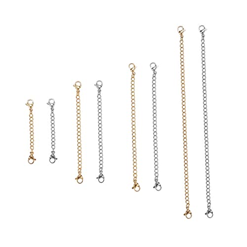 HOMSFOU 1 Satz Kettenverlängerung Teiliges Für Armband Halskette Goldene Silberne Farben Einfache Anwendung Mit Doppel Karabiner Verschluss Für Schmuck Diy 8 Stück HOMSFOU 1 Satz Kettenverlängerung Teiliges Für Armband Halskette Goldene Silberne Farben Einfache Anwendung Mit Doppel Karabiner Verschluss Für Schmuck Diy 8 Stück von HOMSFOU