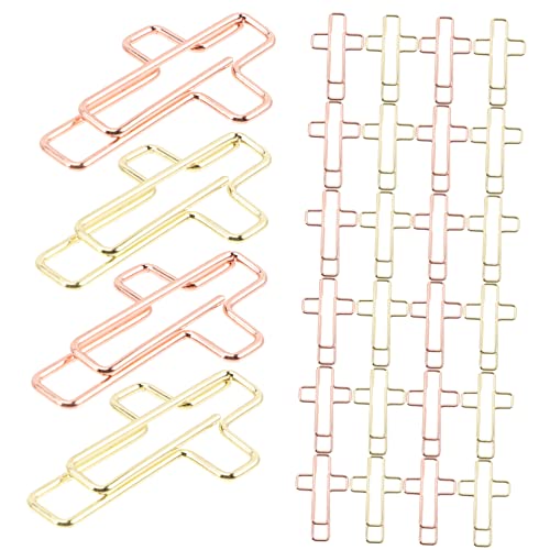 HOMSFOU 1 Satz Kreuzclip Kreuz-büroklammer Bibel Büroklammern Sortiert Papierklemmen Rosegoldene Büroklammern Dekorative Büroklammern Befestigungsclips Für Dokumente Eisen 100 Stück von HOMSFOU