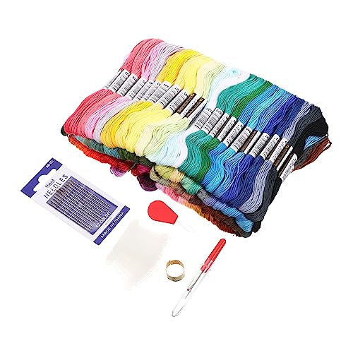 HOMSFOU 1 Satz Kreuzstich Garnset mit Farben und Zubehör Diy Stickerei Kit für Anfänger und Fortgeschrittene für Handarbeiten Dekoration und Nähprojekte von HOMSFOU