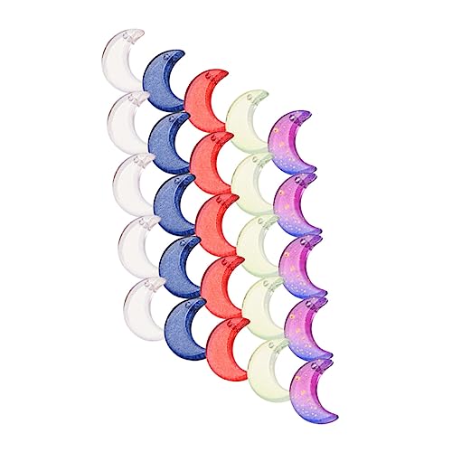HOMSFOU 1 Satz Kristallglas Mond Anhänger Diy Schmuck Bastelbedarf Transparente Charms Für Schlüsselanhänger Und Dekorationen 50 Stück von HOMSFOU