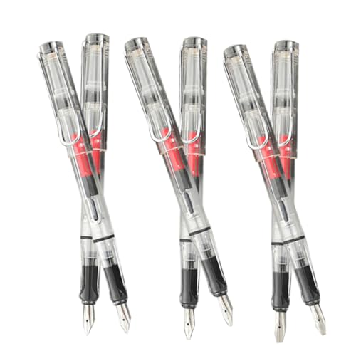 HOMSFOU 1 Satz Kunststift Zeichenfüller Brieftaschenstift Füllfederhalter Tragbare Zeichenstifte Kalligraphie Übungsstift Transparenter Schreibstift Tintenstift 6 Stück von HOMSFOU