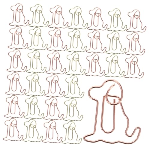 HOMSFOU 1 Satz Mehrfarbige Lesezeichen Tier-büroklammer Kleine Clips Geformt Hund Schulsachen Büroklammern Bürozubehör Entzückende Papierklammern Rostfreier Stahl 50 Stück von HOMSFOU