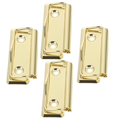 HOMSFOU 1 Satz Metall Klemmbrett Clips Wiederverwendbare Binder Clips Für Dokumente Für Büro Und Schule Stabiler Halt Für Lose Praktisch Und Ansprechend Goldene Farbe 4 Stück von HOMSFOU