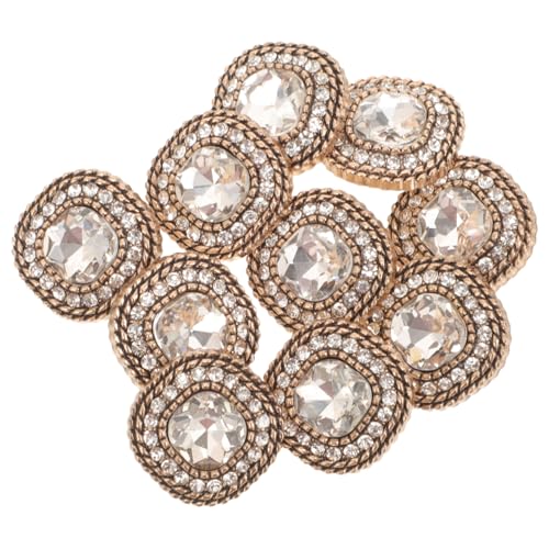 HOMSFOU 1 Satz Metallknöpfe Diamant Retro Groß Strass-knöpfe Glänzend Langlebige Nähknöpfe Dekorativer Knopf Anzugknöpfe Knöpfe Für Diy-näharbeiten Knöpfe Nähen Legierung 10 Stück von HOMSFOU