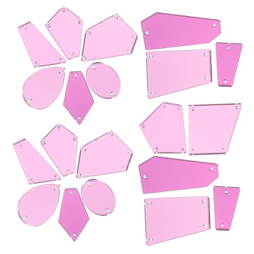 HOMSFOU 1 Satz Mirror Diamond Accessoires Und Hochzeit Nähen Kleine Spiegel Handwerk Nähzubehör Strasssteine ​​für Kleidung Strasssteine ​​basteln Nähdekorationen Acryl Violett 50 Stück von HOMSFOU