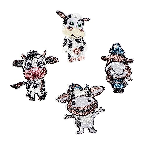 HOMSFOU 1 Satz Niedliche Kuh Patches Aufnäher Für Kleidung Bügel Und Nähapplikationen Für Kinderbekleidung Diy Projekte Und Bastelarbeiten 4 Stück von HOMSFOU