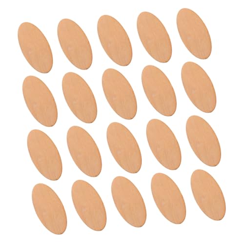 HOMSFOU 1 Satz Oval Holzscheiben Unbehandelt Diy Bastelmaterial Für Kreative Projekte Blanko Holzstücke Für Malerei Und Dekoration 20 Stück von HOMSFOU