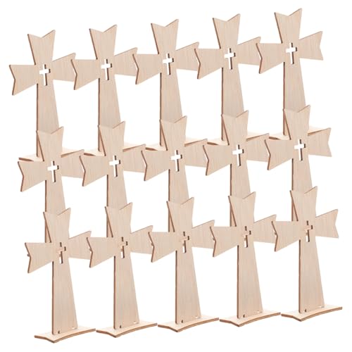 HOMSFOU 1 Satz Party-diy-zubehör Bastelset Basteln Für Bastelsets Für Bastelmaterial Für Kreuzen Cruces Gotisch Graffiti-holzspäne Graffiti-chips Khaki 30 Stück von HOMSFOU