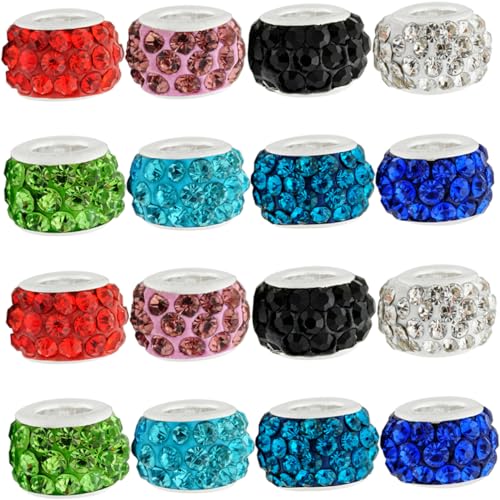 HOMSFOU 1 Satz Perlenarmband Zubehör Silber Basteln Spacer Strasssteine ​​Ästhetische Perlen Klare Schmuck Halsketten Armbänder Herstellung Bulk Dekoration 200 Stück Zufällige Farbe von HOMSFOU