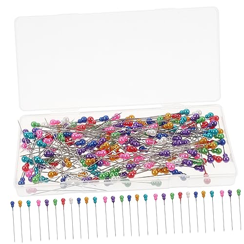 HOMSFOU 1 Satz Perlennadel Stecknadeln Stoffperlen Basteln Quilting Zubehör Kopf Quiltnadeln Nähen DIY Dekoration Für Zuhause Spike Streifen Blumennagel Stahldraht 200 Stück von HOMSFOU